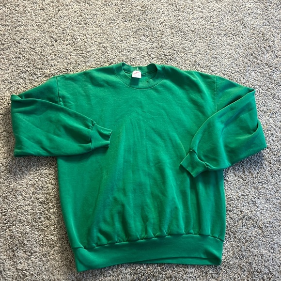 90s Vintage Jerzees USA Made Green Blank Crewneck Sweatshirt VTG Mens XL - Picture 1 of 5